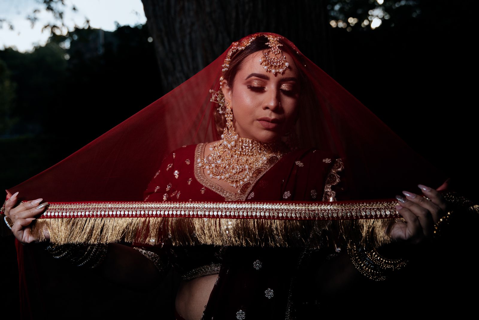 Bridal jewellery and traditional Indian attire